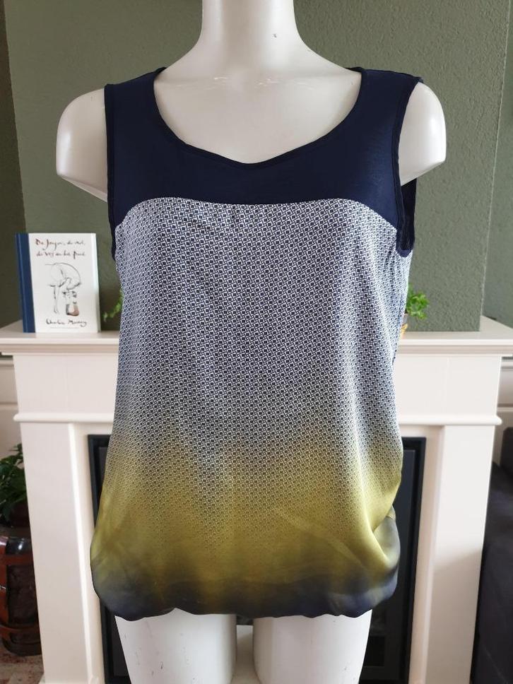 Expresso mooie blauw groene top 38 M shirt Gratis Verzenden, Kleding | Dames, Tops, Zo goed als nieuw, Maat 38/40 (M), Blauw, Zonder mouw
