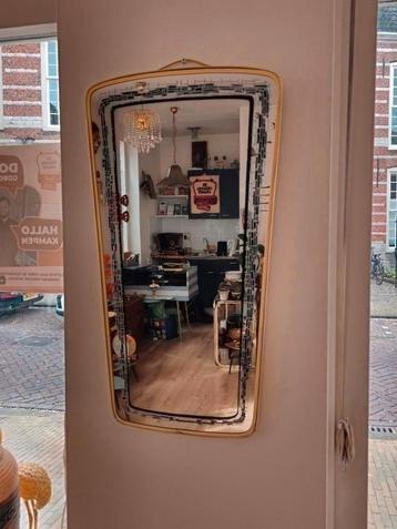 Vintage Spiegel Wandspiegel Mirror Goud Zwart  beschikbaar voor biedingen