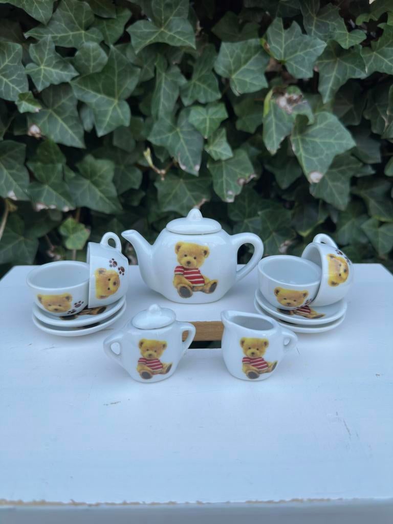 Kinderservies setje met beertjes, 13 delig van porselein., Ophalen of Verzenden
