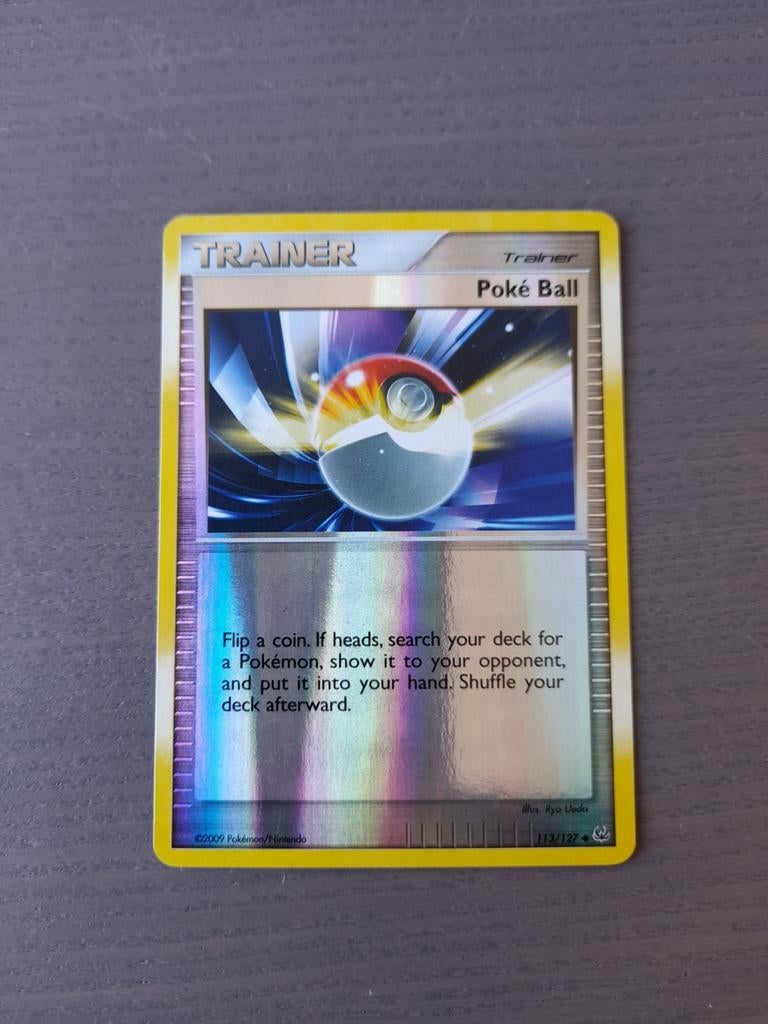 2009 platinum 113/127 poke ball reverse, Ophalen of Verzenden, Gebruikt, Losse kaart, Foil