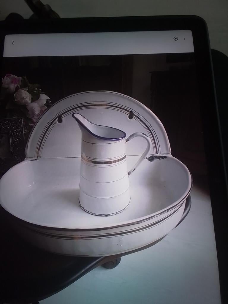 Emaille waskom met schenkkan, Antiek en Kunst, Ophalen of Verzenden