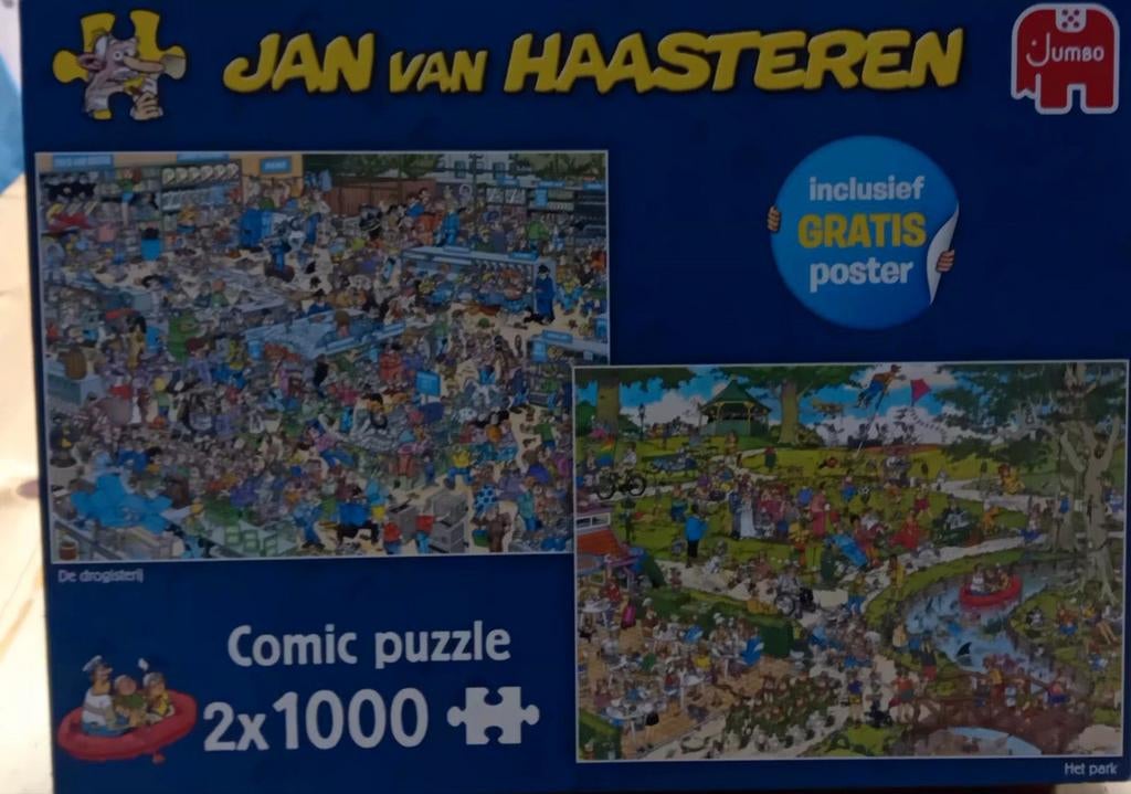 Jan van Haasteren puzzels van 2 x 1000 stukjes te ruil. Ik, Ophalen of Verzenden