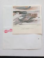 Johan Meeske prent kaart gesigneerd IJssel bij Zwolle, Ophalen of Verzenden