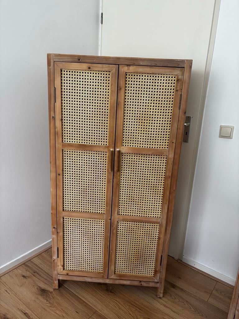 Webbing kast Bandung hoog naturel, Huis en Inrichting, Kasten | Overige, Ophalen, Gebruikt
