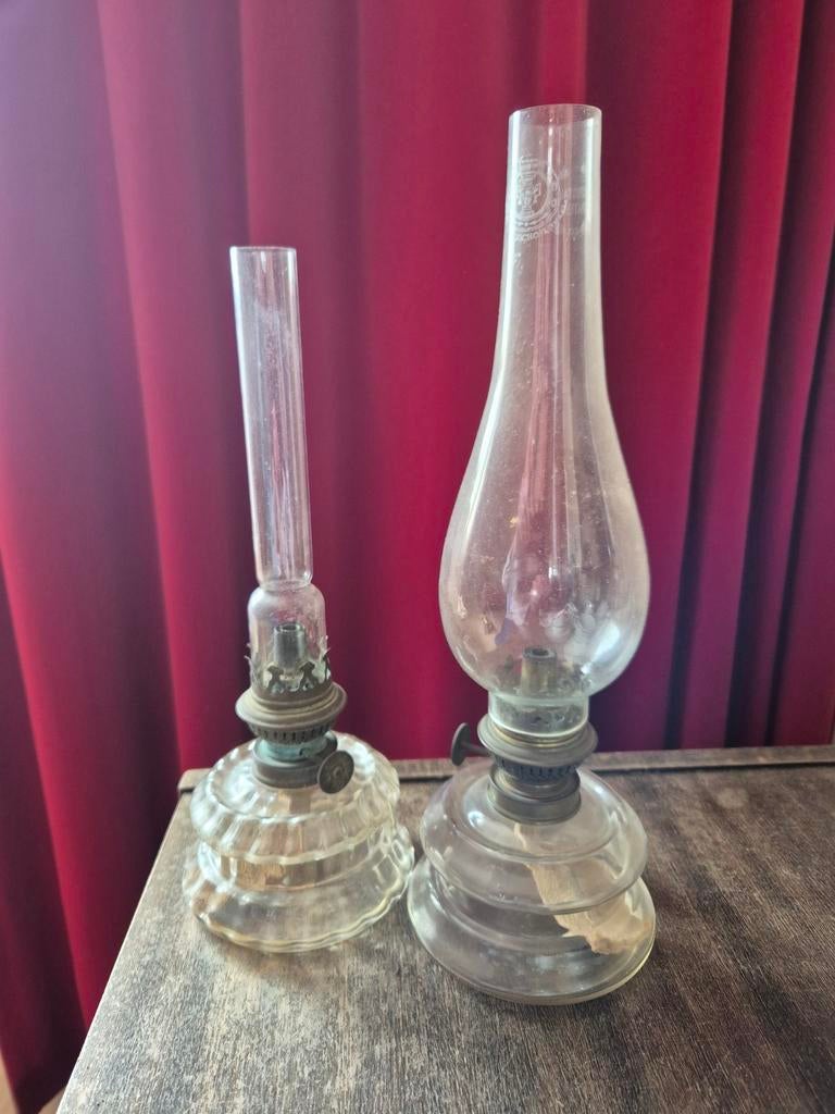 2 stuks 8''' olielampen, Antiek en Kunst, Antiek | Lampen, Ophalen of Verzenden