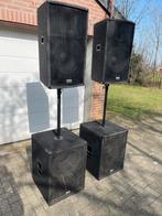 Geluidsset 2x 15 inch top 2x 18 inch sub Wharfedale geladen, Audio, Tv en Foto, Luidsprekers, Subwoofer, Zo goed als nieuw, 120 watt of meer