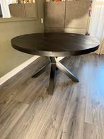 Zwarte Mango Eettafel 130cm - Stijlvol!, Huis en Inrichting, Tafels | Eettafels, Ophalen, Gebruikt, 100 tot 150 cm, Rond