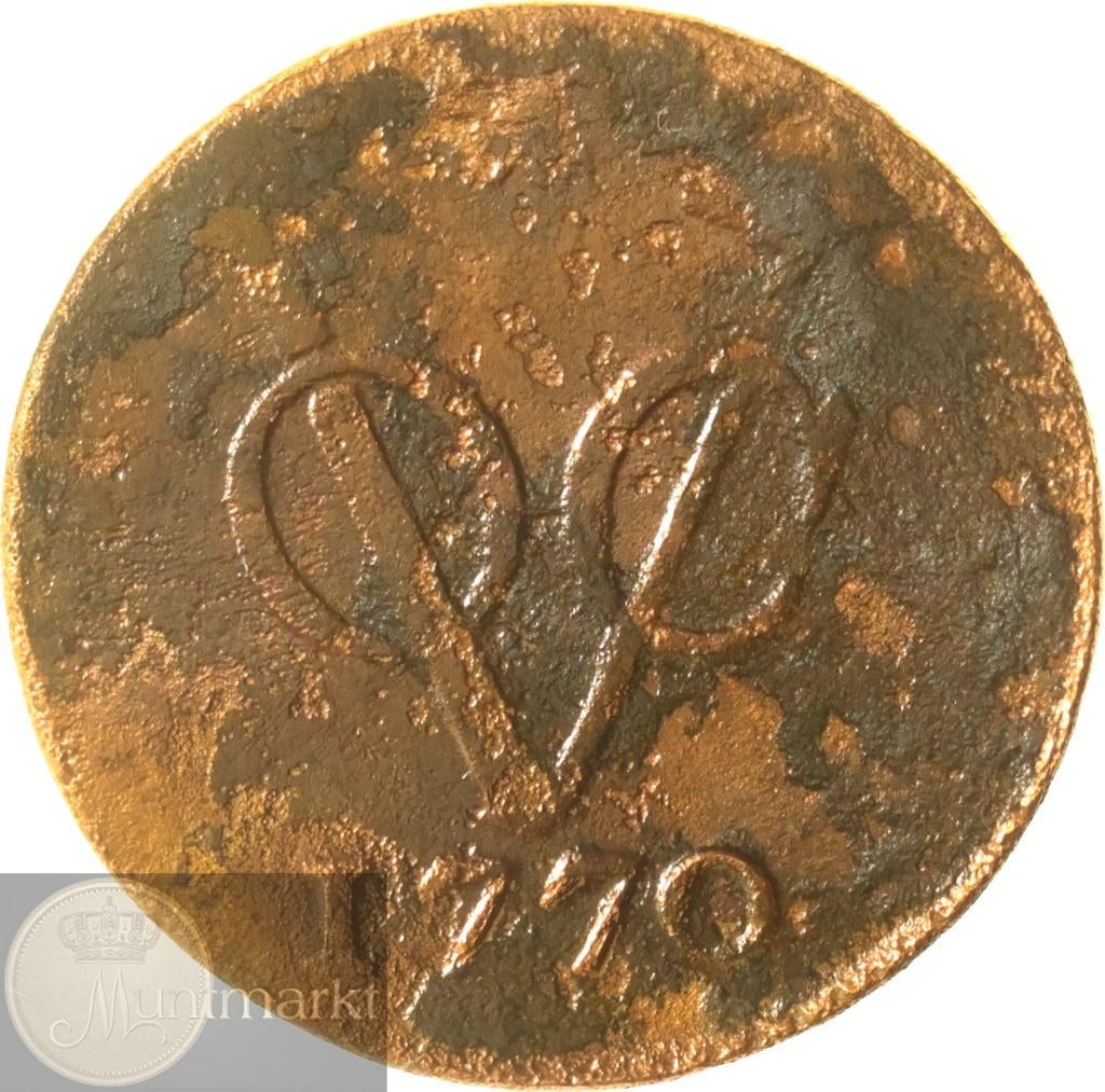 V.O.C. - Holland - Duit 1770, Postzegels en Munten, Munten | Nederland, Ophalen of Verzenden, Vóór koninkrijk, Overige waardes