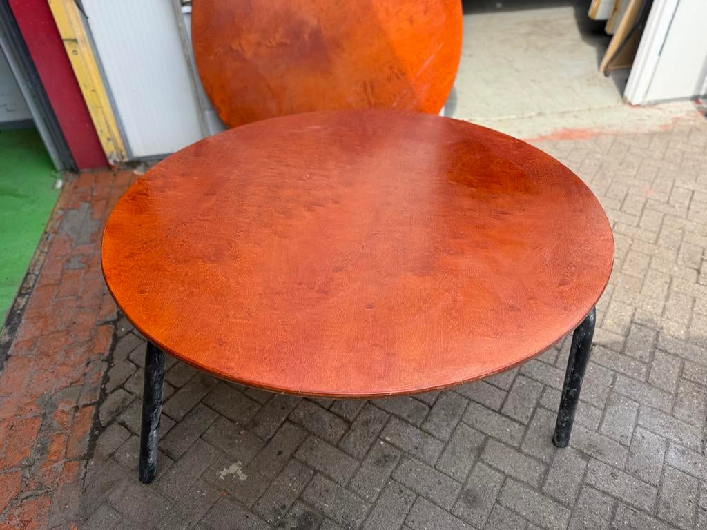 Ronde houten blad groot party rond inklaapbar horeca, Huis en Inrichting, Tafels | Eettafels, Ophalen, Gebruikt, 100 tot 150 cm