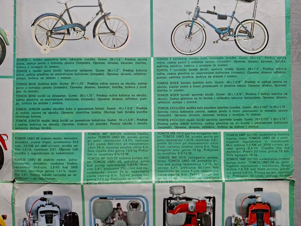 Tomos brommers & fietsen folder - 1975, Ophalen of Verzenden, Gelezen, Overige merken