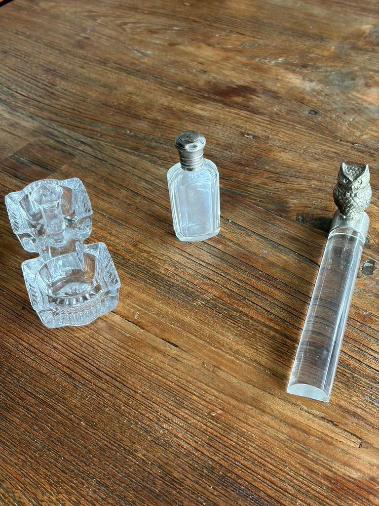 Antiek zilver Parfum flesje , peper/zout stel , leeshulp, Antiek en Kunst, Antiek | Goud en Zilver, Ophalen of Verzenden, Zilver