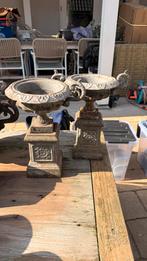 Set van 2 gietijzeren potten op sokkel, Ophalen, Gebruikt, Minder dan 60 cm, Rond