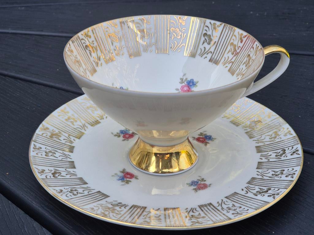 Antieke Tirschenreuth Bavaria theekop en schotel, Ophalen