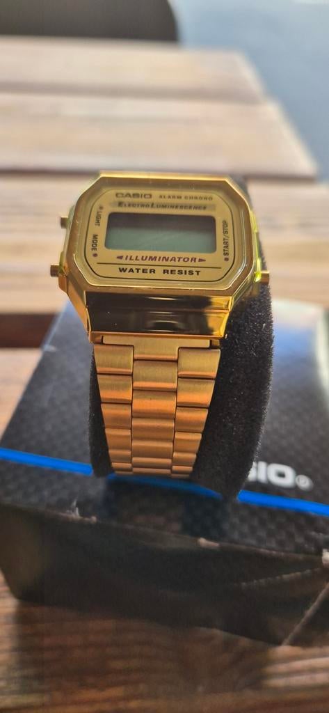 Casio unisex horloge nieuw A168WG-9EF goudkleurig, Ophalen, Nieuw, Staal, Overige merken