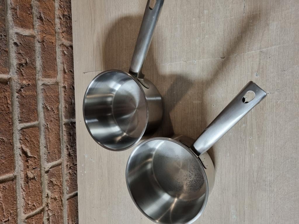 2 BK steelpannen, Ophalen of Verzenden, Gebruikt, Rvs, Kookpan of Snelkookpan