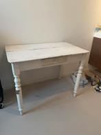 Leuk stevig brocante bureautje of eettafel, Huis en Inrichting, Tafels | Eettafels, Ophalen, Gebruikt, Tot twee personen, 50 tot 100 cm