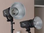 2x Linkstar LF-300A Studioflitsers met 2x Bowens reflector, Ophalen of Verzenden, Zo goed als nieuw, Lamp of Flitsset