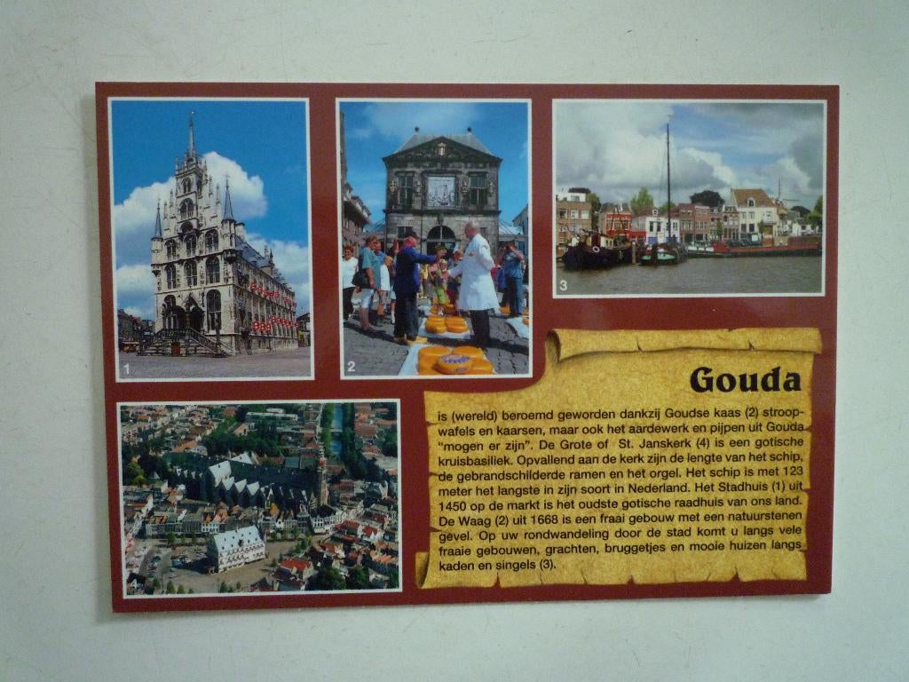 Gouda Stadhuis Goudse kaas Grote of St. Janskerk kerk, Ophalen of Verzenden, 1940 tot 1960, Gelderland