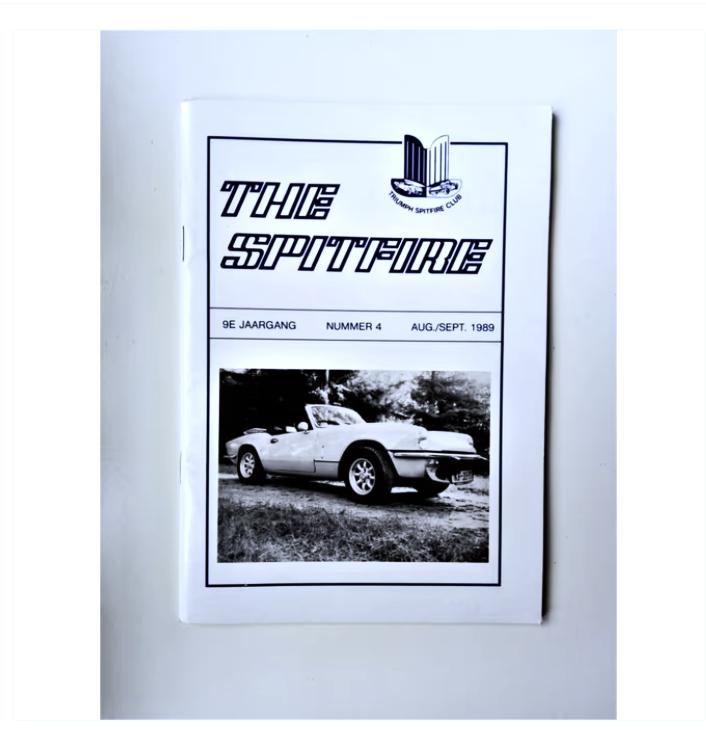 triumph spitfire clubblad nr.4 uit 1989, Boeken, Ophalen of Verzenden, Zo goed als nieuw, Overige merken, TSC
