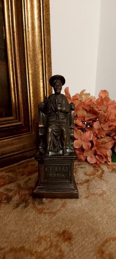 Oud! Italiaans st petrus - st pieter bronzen beeld, Ophalen of Verzenden