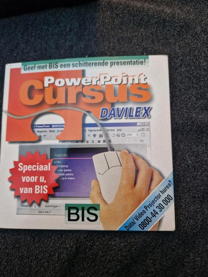 Vintage PowerPoint Cursus DAVILEX - Leer presenteren met BIS, Computers en Software, Educatie- en Cursussoftware, Gebruikt, Software cursus