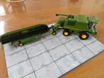 1/87 Schuco John Deere combine T670 met aanhanger, Ophalen of Verzenden, Zo goed als nieuw, Hijskraan, Tractor of Landbouw, Schuco