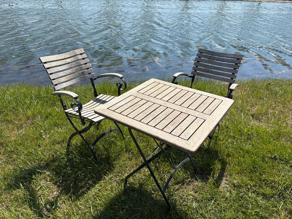 Bistroset, Tuin en Terras, Tuinsets en Loungesets, Zo goed als nieuw, Tuinset, Overige materialen, 2 zitplaatsen, Ophalen