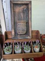 Keramische potjes met lavendel kunstplantje set van 3, Onbekend, Nieuw, Ophalen of Verzenden, Onbekend