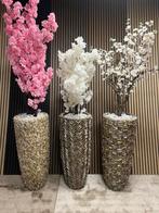 Schelpenvazen met bloesem/planten, Ophalen of Verzenden, Zo goed als nieuw