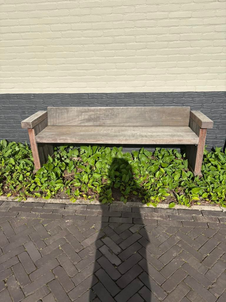 Hardhouten tuinbank, familie bank, Tuin en Terras, Tuinbanken, Ophalen, Gebruikt, Hout