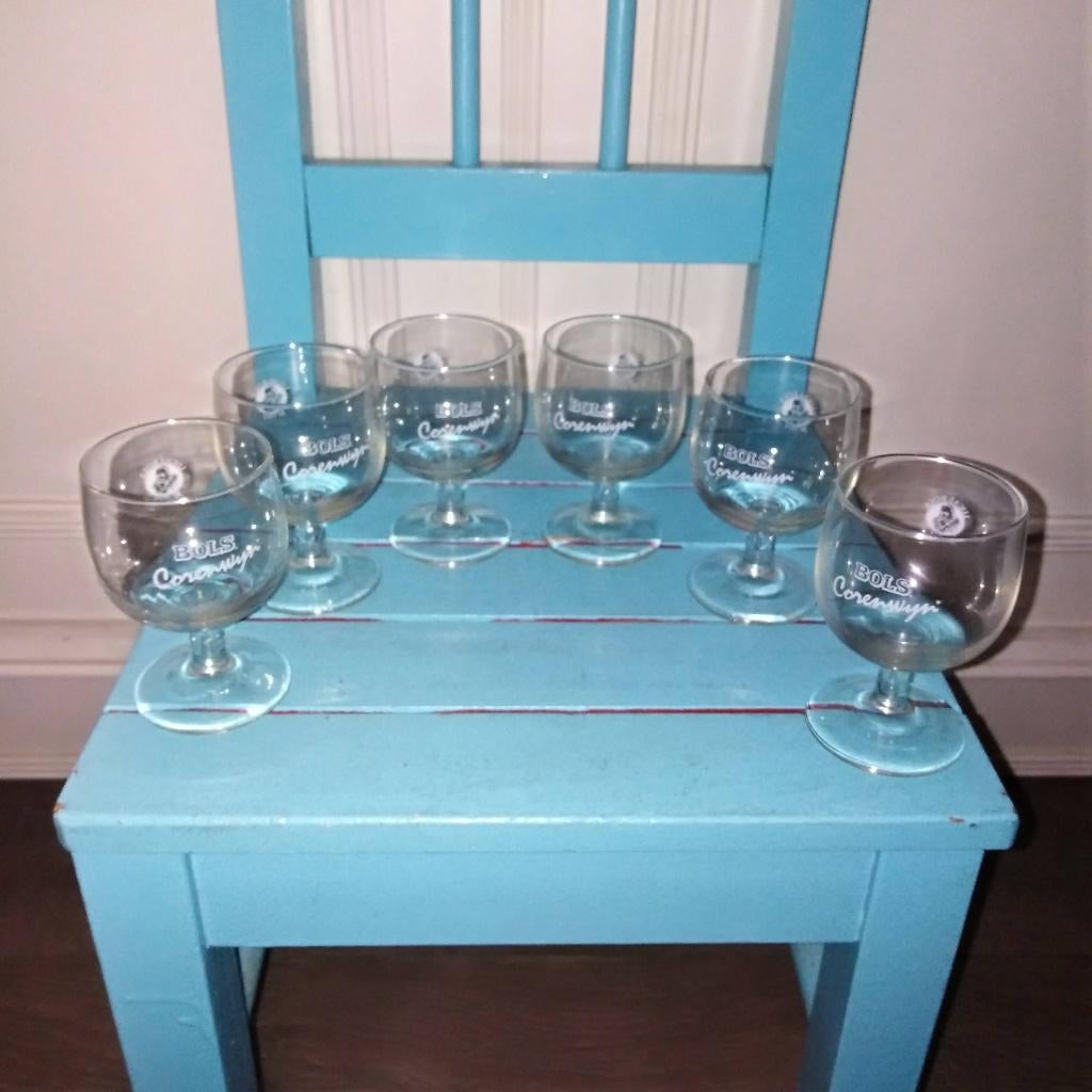 Lucas bols corenwijn glaasjes 6 stuks, Ophalen of Verzenden, Gebruikt, Borrel- of Shotglas