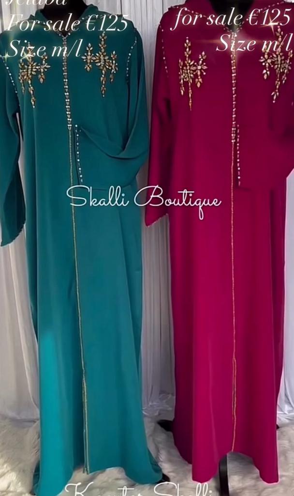 Jelaba met steentjes fushia of turquoise, Kleding | Dames, Gelegenheidskleding, Ophalen of Verzenden, Zo goed als nieuw, Overige typen