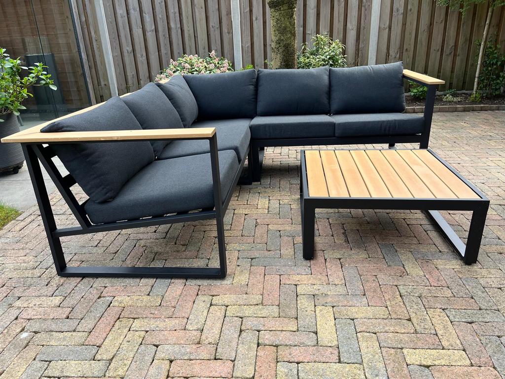 Loungeset + loungestoel Wehkamp Berkeley Aluminium, Ophalen, 6 zitplaatsen, Aluminium, Loungeset