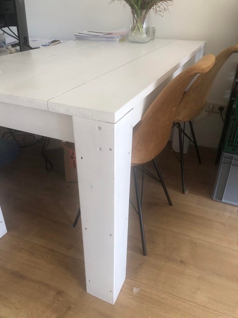 Eettafel wit 140x80 GEDEMONTEERD, Ophalen, 100 tot 150 cm, 50 tot 100 cm, Zo goed als nieuw