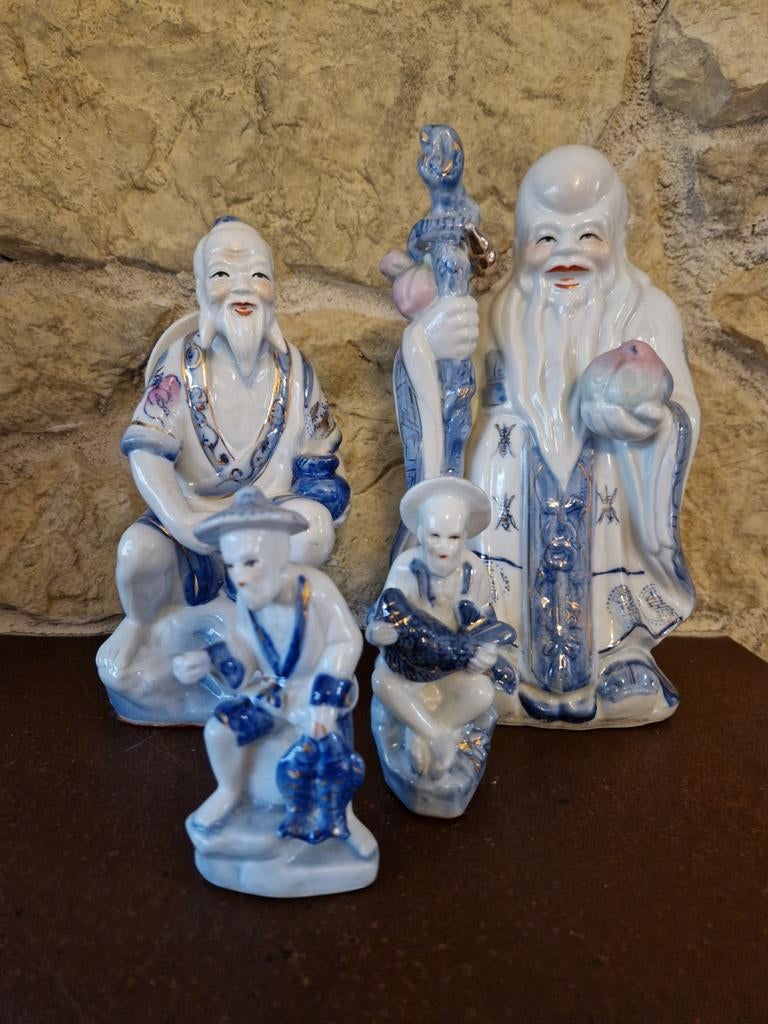 4 Chinese beeldjes porselein, Antiek en Kunst, Ophalen of Verzenden