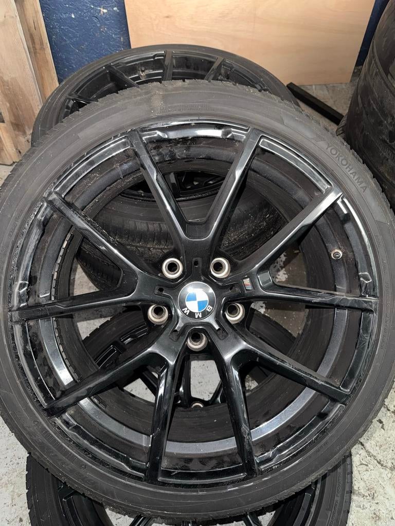 BMW Velgen met Banden - 18 inch 5x120 - Zwart, Gebruikt, Overige, Banden en Velgen, Personenwagen