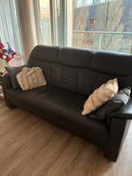3 en 2 zits bankstel, bruin leer gratis, Huis en Inrichting, Banken | Bankstellen, Gebruikt, Driepersoons, Leer, Ophalen of Verzenden