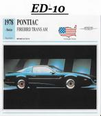 Ed10 autokaart pontiac firebird trans am ( 1978 ), Ophalen of Verzenden, Zo goed als nieuw, Auto's