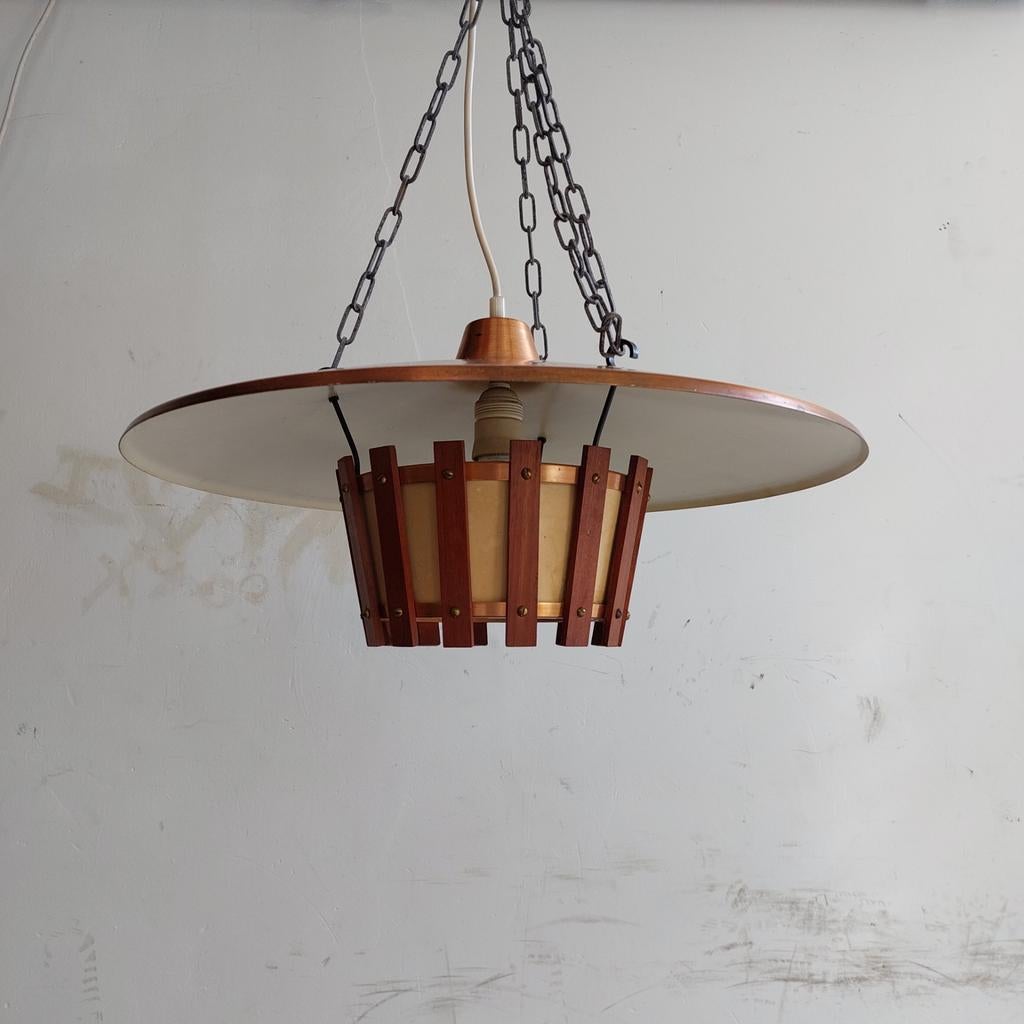 Vintage koperen hanglamp, Ophalen, Overige materialen, Gebruikt, Onbekend