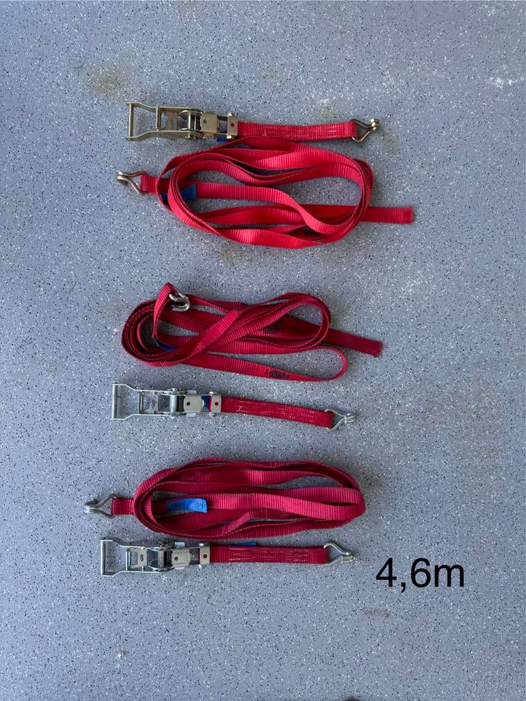 3x Spanbanden 4,6m rood, Ophalen of Verzenden