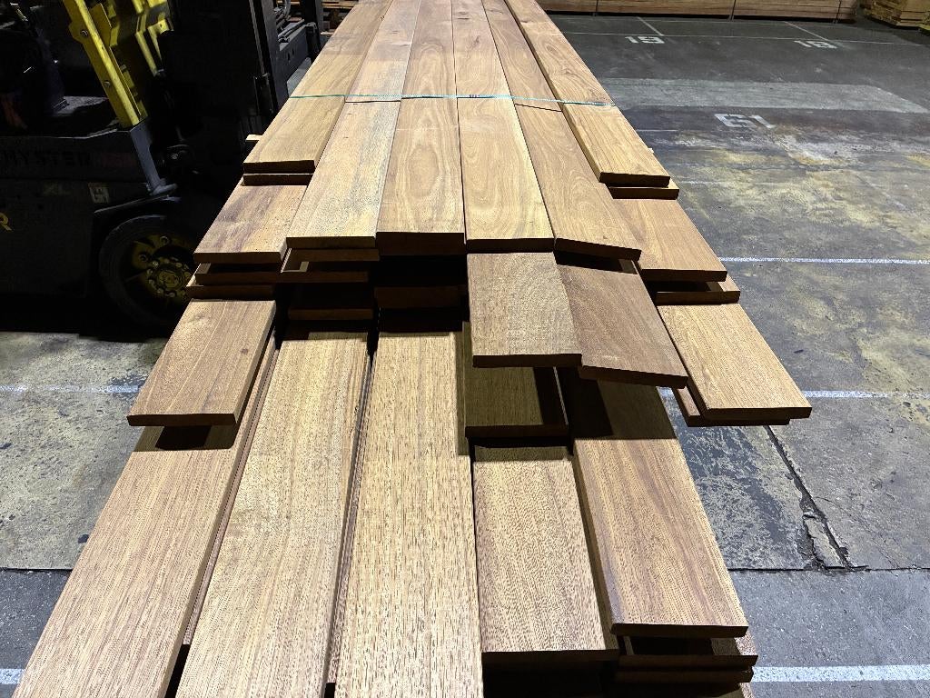 Vlonderplanken-planken-Hardhout-Basralocus-21x145mm, Tuin en Terras, Ophalen, Nieuw, Hout