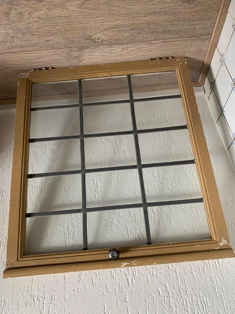 Raam met roedeverdeling, Doe-het-zelf en Verbouw, Glas en Ramen, Ophalen, Gevelraam of Ruit, Gebruikt, Minder dan 80 cm