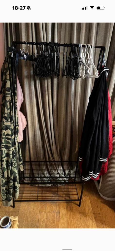 Zwart metaal kledingrek 70 cm breed schoenenrek hangers, Ophalen of Verzenden, Nieuw