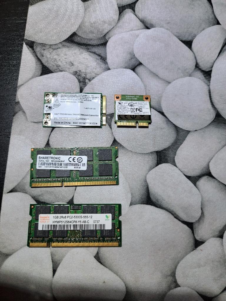 Laptop RAM Geheugen + WiFi Kaarten Set DDR2 DDR3 Mini PCIe, Computers en Software, RAM geheugen, Ophalen of Verzenden, Gebruikt