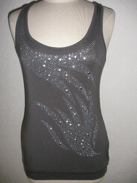 ANN Christine top donker grijs met studs maat S, ANN CHRISTINE, Ophalen of Verzenden, Zo goed als nieuw, Grijs
