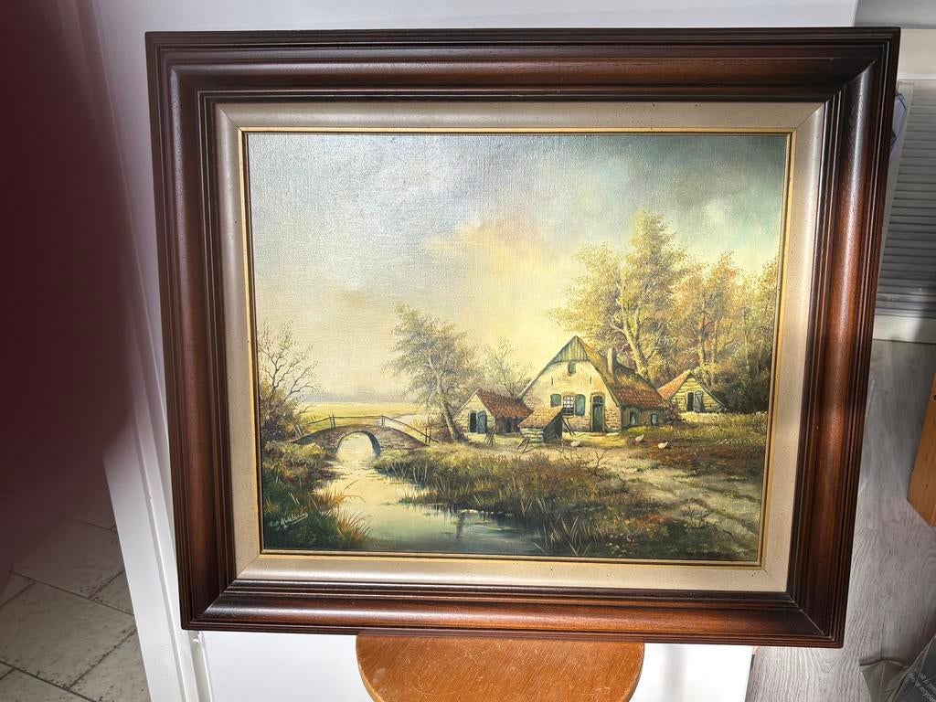 Landschaps schilderij.                      €. 60,00, Antiek en Kunst, Ophalen