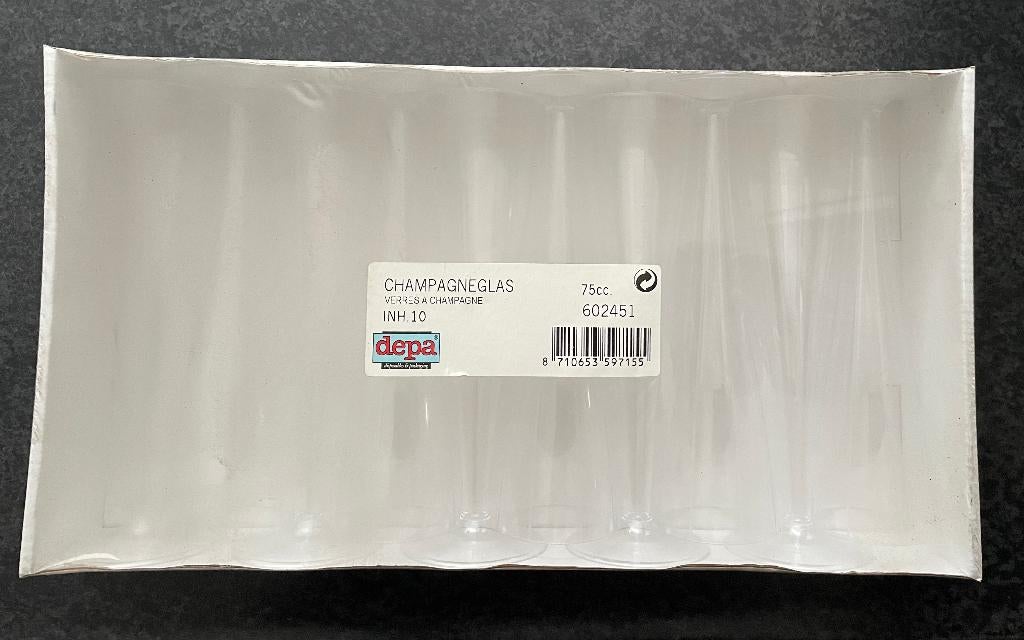 Depa kunststof champagneglazen 10 stuks herbruikbaar, Verzenden, Nieuw, Overige typen