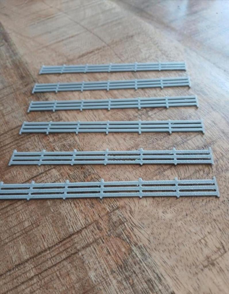 Hekwerk met grijze planken h0, Hobby en Vrije tijd, Overige merken, Gelijkstroom of Wisselstroom, Brug, Tunnel of Gebouw, Nieuw