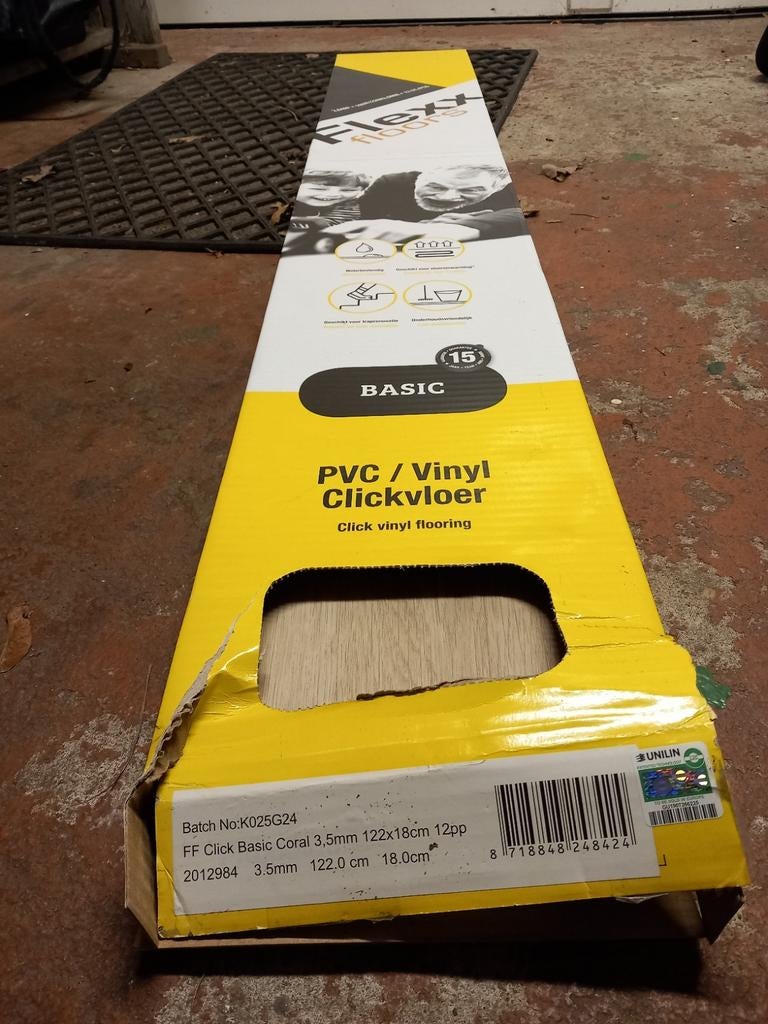 Aangebroken pak klik pvc flexx floors basic coral, Doe-het-zelf en Verbouw, Ophalen of Verzenden