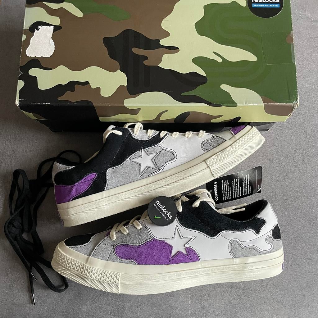 Converse One Star x SNS OX Deep Lavender/Wolf Grey/White, Ophalen of Verzenden, Nieuw, Wit, Sneakers of Gympen